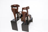 Lanvin Brown Exotic leather Metal Platform Heel